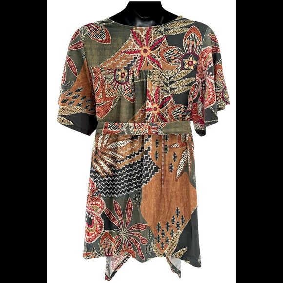 Attitudes by Renee Como Jersey Butterfly Sleeve Tunic Candy Coral - Regular - Picture 2 of 3